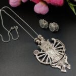 Oxidised Chain Necklace with Jhumka Earrings