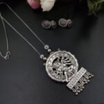 Oxidised Chain Necklace With Jhumka Earrings set