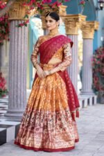 Exquisite Tussar Silk Lehenga Set – Floral & Patola Print | My Fashion - Image 3