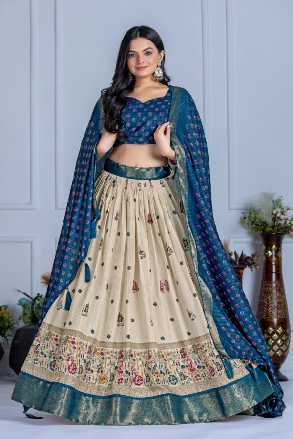 HATHI BLUE (1) Jacquard Lehenga Set