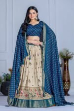 Buy Jacquard Lehenga Set in Heavy Lichi Fabric – 5 Stunning Colors | My Fashion - Image 3