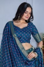Buy Jacquard Lehenga Set in Heavy Lichi Fabric – 5 Stunning Colors | My Fashion - Image 7