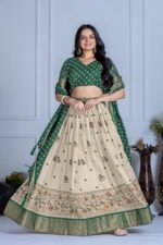 Buy Jacquard Lehenga Set in Heavy Lichi Fabric – 5 Stunning Colors | My Fashion - Image 11
