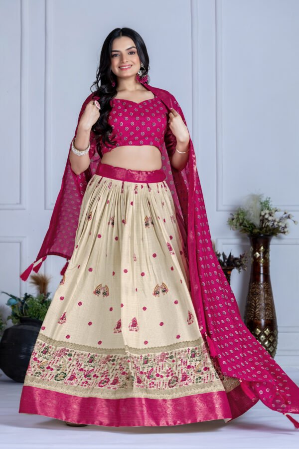 HATHI PINK (3) Jacquard Lehenga Set