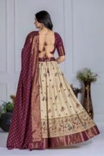 Buy Jacquard Lehenga Set in Heavy Lichi Fabric – 5 Stunning Colors | My Fashion - Image 22