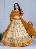 Buy Jacquard Lehenga Set in Heavy Lichi Fabric – 5 Stunning Colors | My Fashion - Image 24