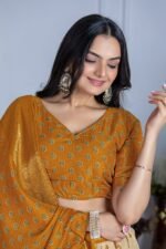 Buy Jacquard Lehenga Set in Heavy Lichi Fabric – 5 Stunning Colors | My Fashion - Image 26