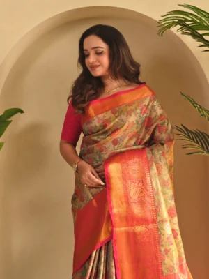Kanchipuram Silk Sarees with Golden Zari