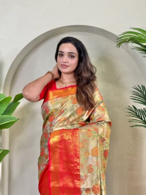Kanchipuram Silk Sarees with Golden Zari
