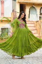 Laheriya Print Kutchi Patchwork Gown