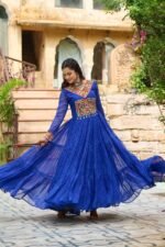 Laheriya Print Kutchi Patchwork Gown