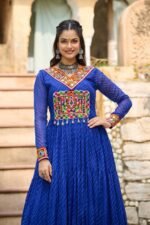 Laheriya Print Kutchi Patchwork Gown