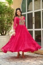 Laheriya Print Kutchi Patchwork Gown