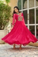 Laheriya Print Kutchi Patchwork Gown