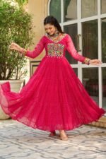 Laheriya Print Kutchi Patchwork Gown