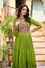 Laheriya Print Kutchi Patchwork Gown