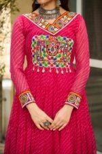 Laheriya Print Kutchi Patchwork Gown