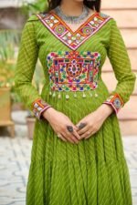 Laheriya Print Kutchi Patchwork Gown