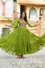 Laheriya Print Kutchi Patchwork Gown