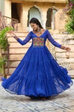 Laheriya Print Kutchi Patchwork Gown