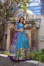 Nitya Floral Tussar Silk Lehenga Set