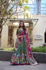 Nitya Floral Tussar Silk Lehenga Set