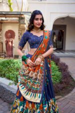 Nitya Floral Tussar Silk Lehenga Set