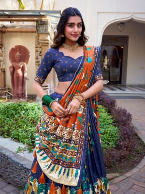 Nitya Floral Tussar Silk Lehenga Set