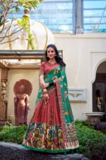 Nitya Floral Tussar Silk Lehenga Set