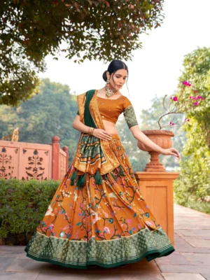 Tussar Silk Lehenga Choli Set
