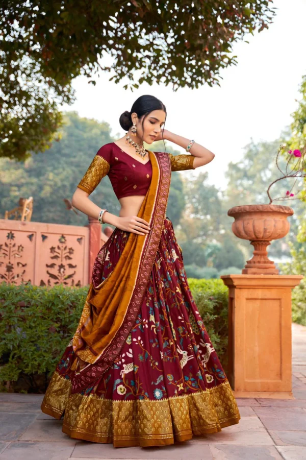 Tussar Silk Lehenga Choli Set Tussar Silk Lehenga Choli Set