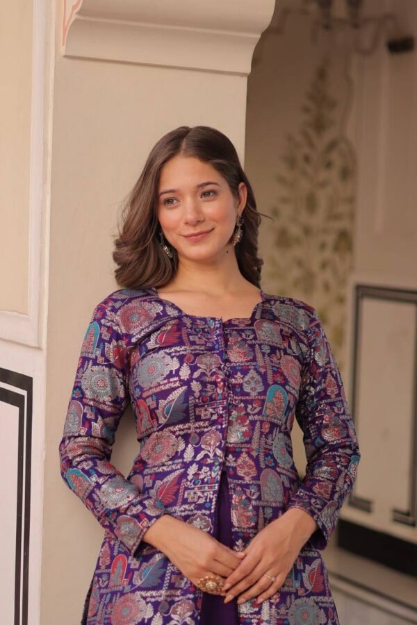 Purple & Maroon Vichitra Silk Lehenga (7) Purple & Maroon Vichitra Silk Lehenga