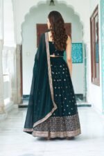 Semi-Stitched Embroidered Lehenga