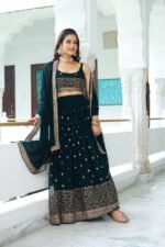 Semi-Stitched Embroidered Lehenga