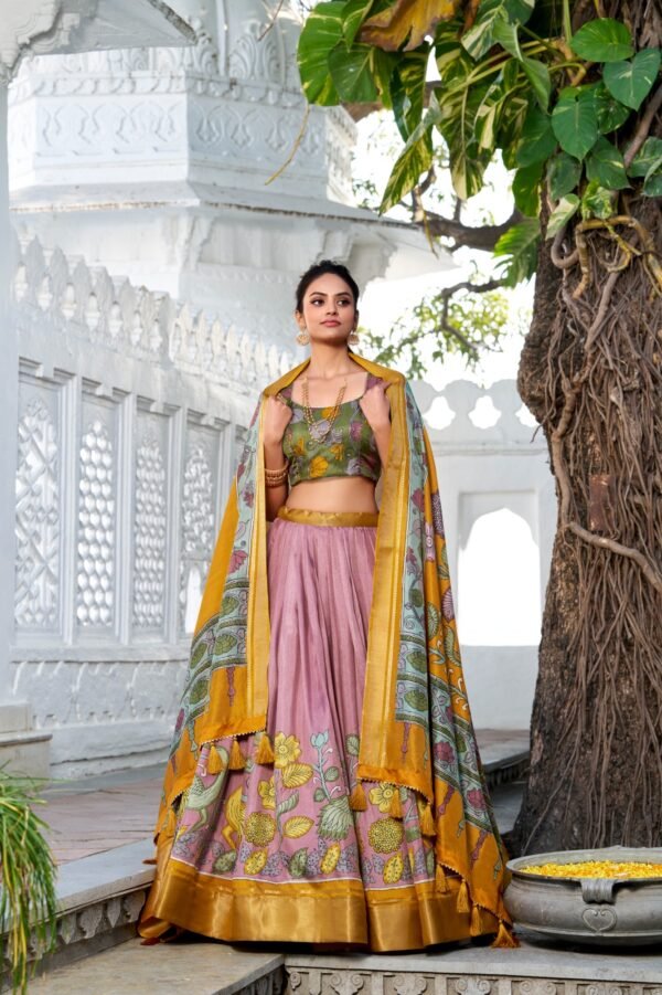 Pankhudi Floral Tussar Silk Lehenga Set Pankhudi Floral Tussar Silk Lehenga Set