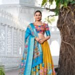 Pankhudi Floral Tussar Silk Lehenga Set