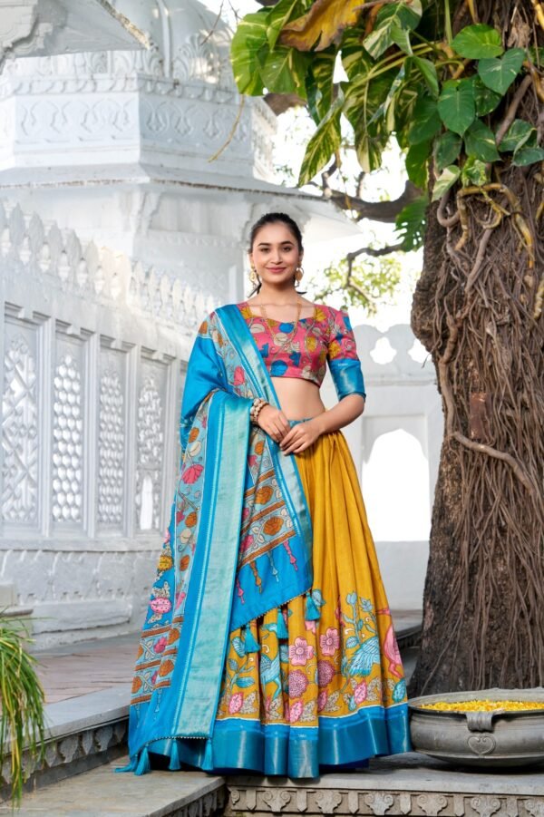 Pankhudi Floral Tussar Silk Lehenga Set Pankhudi Floral Tussar Silk Lehenga Set