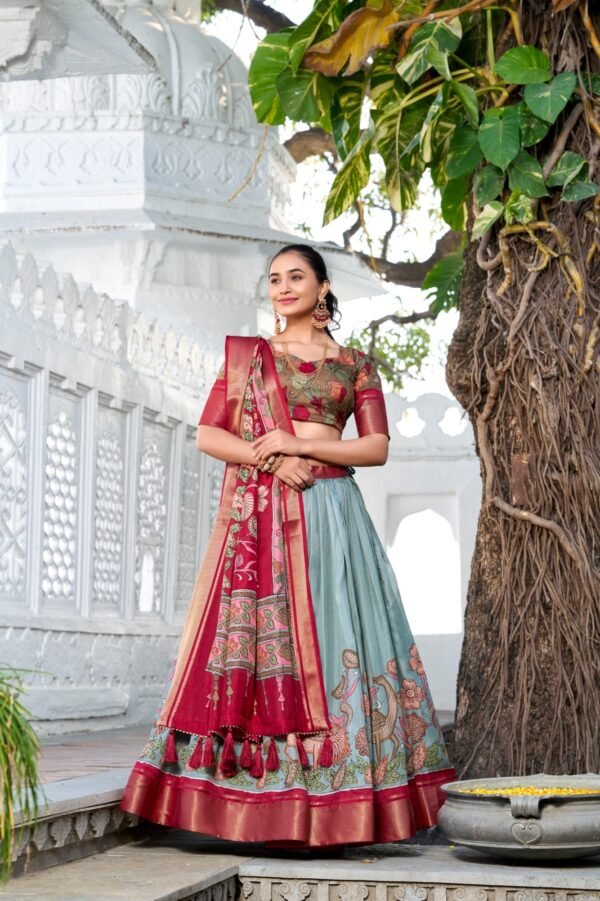 Pankhudi Floral Tussar Silk Lehenga Set Pankhudi Floral Tussar Silk Lehenga Set