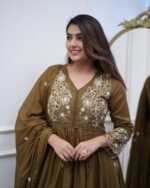 New Rani Pink Kurti with Pant & Dupatta – Embroidered Viscose Chanderi & Organza | My Fashion - Image 2