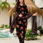 Buy Black Kurti With Pant Dupatta