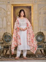 New Women Chanderi Kurta With Pant Dupatta Set | My Fashion - Image 5