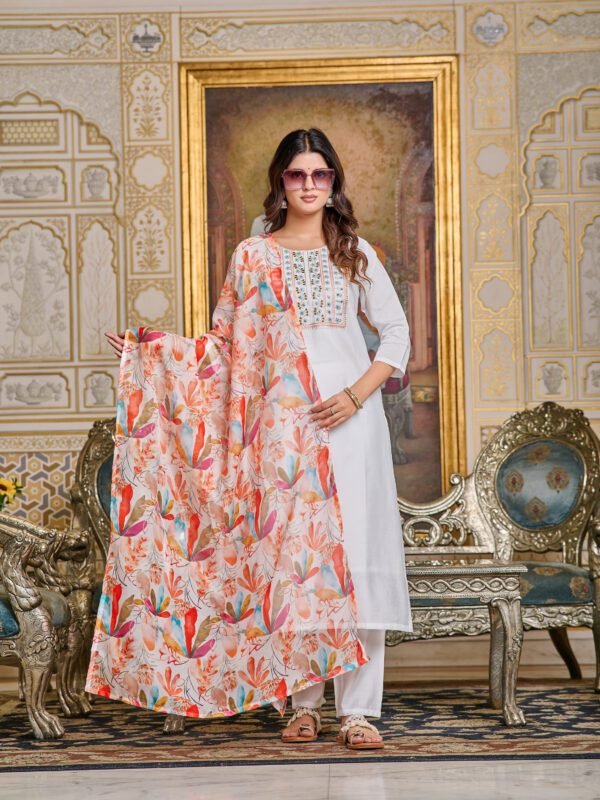 Chanderi Kurta With Pant Dupatta Set7 Women Chanderi Kurta With Pant And Dupatta Set | My Fashion - Image 3