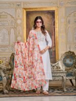 New Women Chanderi Kurta With Pant Dupatta Set | My Fashion - Image 3