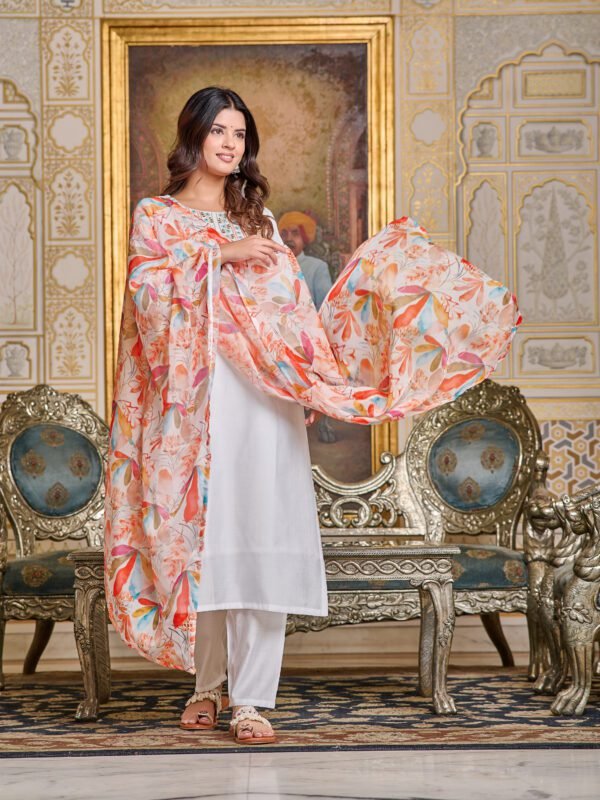 Chanderi Kurta With Pant Dupatta Set9 Women Chanderi Kurta With Pant And Dupatta Set | My Fashion - Image 10