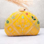Designer D-Shape Ethnic Clutch