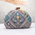 Designer D-Shape Ethnic Clutch
