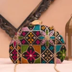 Designer D-Shape Ethnic Clutch