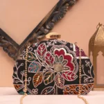 Designer D-Shape Ethnic Clutch