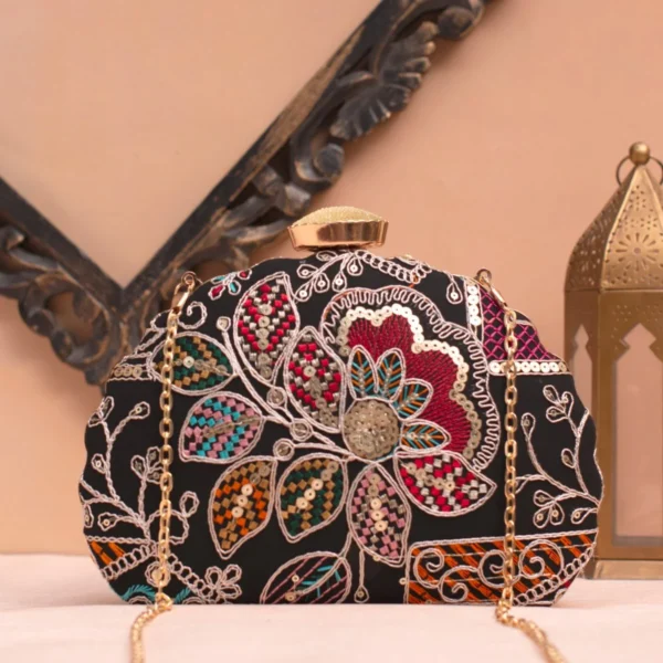 Designer D-Shape Ethnic Clutch Designer D-Shape Ethnic Clutch