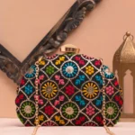Designer D-Shape Ethnic Clutch